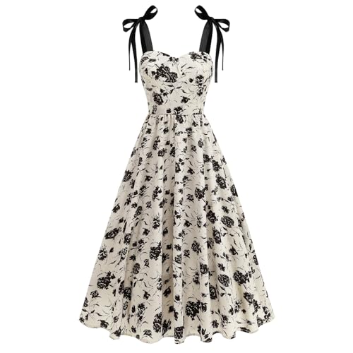 Robe longue à motif floral sans manches plissée OMEWEE pour femme chic