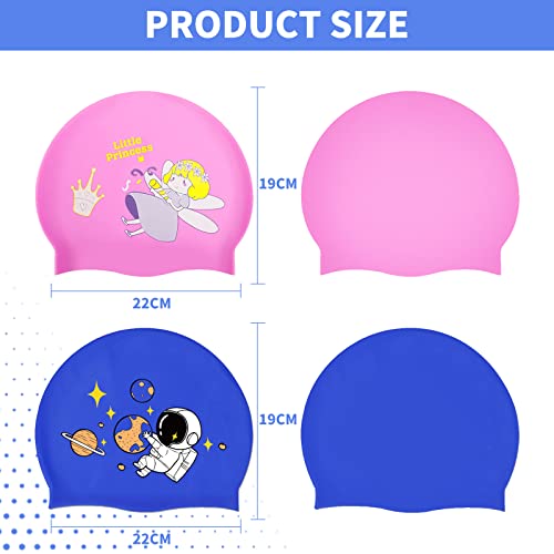 2 pezzi, cuffia da nuoto per bambini, in silicone