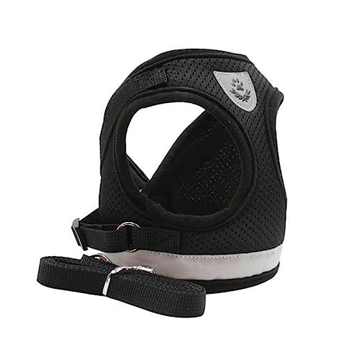 HEMOTON Reflektierendes Hundegeschirr mit Leine Verstellbares Hundeharness für Kleine und Mittelgroße Hunde für Nächtliche Ergonomisches Design Leicht und Kompakt