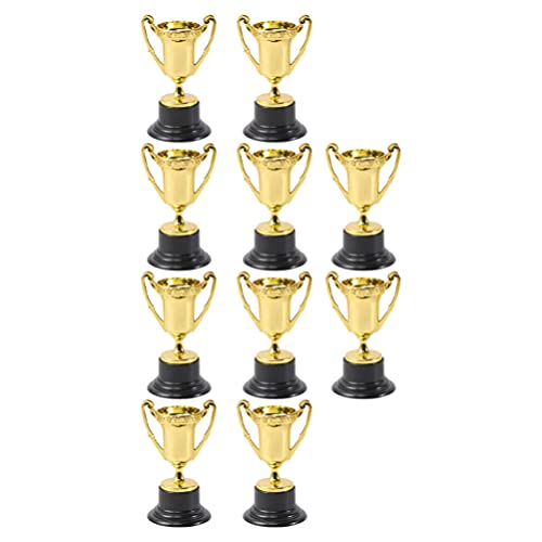 ibasenice 10Pcs Plástico Prêmio Troféus Toys Kids Golden Trophy Cup Sports Award Trophy Contest Copo