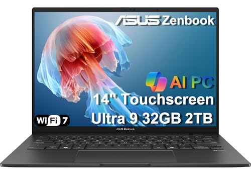 ASUS Zenbook 14 AI PC Touchscreen Laptop, Intel Ultra 9 285H, 32GB DDR5, 2TB SSD, 14