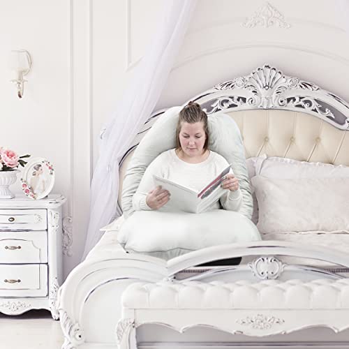 Acorn Baby Full Body Pillow - Light Gray 55 X 31In Firm Curved Body Pillow With Jersey Cover For Belly And Back Support #TOP5