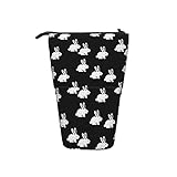 Federmäppchen mit Kaninchen-Muster Ständer Federmäppchen Teleskop-Federmäppchen Kosmetik strapazierfähiges Segeltuch Schreibwaren Make-up-Tasche für Jungen und Mädchen für die Schule
