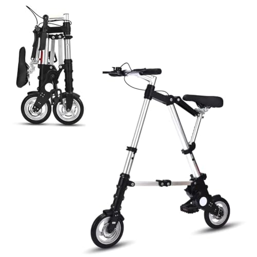 Lapakey 折り畳み自転車 10kg以下 軽量アルミ bike 超小型 折りたたみじてんし 素早く折りたたむ 8インチ 10インチ 快適なモバイルポータブルコンパクトヤ サドルの高さ調節可能 大人 子供 男女 軽量 ファッション 便利 便利通勤遠足 (