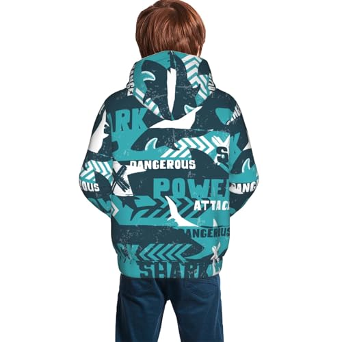 Cute shark scallops and octopus Hoodie Youth Hooded Sweatshirt 3D Digital Printed With Pockets Tops2