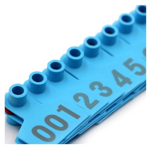 Crotales para ganado Crotal for oreja de 2,4 x 3 pulgadas, adecuado for crotales for oreja de cerdo, ganado vacuno, oveja y caballo, número(Blue)