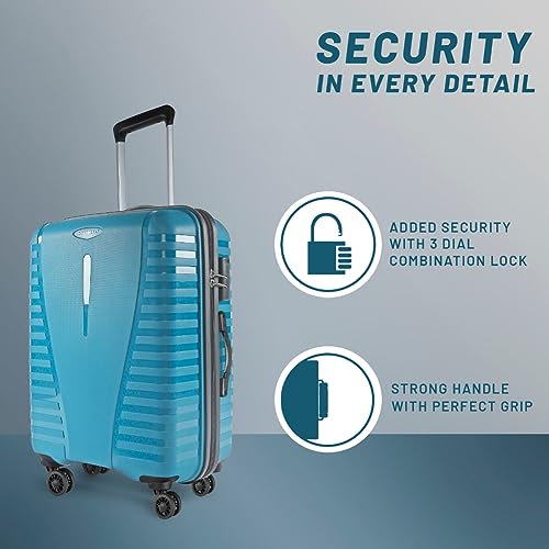 Image of Aristocrat Air Pro Trolley Bag Set of 2 Polypropylene Spinner Wheels Hard Luggage (55Cm and 66Cm) | Cabin and Medium Check-in Luggage | Secured Combination Lock | Cross Teal | Unisex