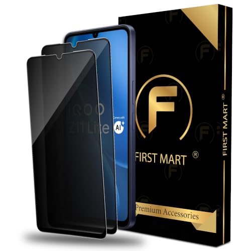 Image of FIRST MART Privacy Tempered Glass for iQOO Z11 Lite, 2 Pack | Anti-Spy 9H Screen Protector, Edge-to-Edge, Case-Friendly, Scratch Resistant, Bubble-Free