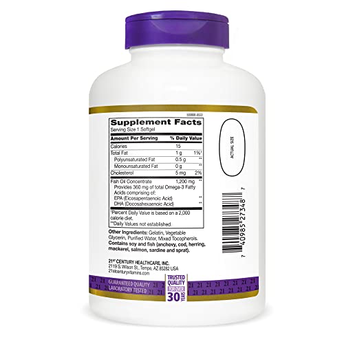 21St Century Fish Oil 1200 Mg Softgels, 140 Count #TOP5