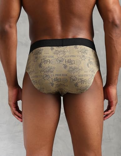 Image of U.S. Polo ASSN. Mens OEB16 Low Rise Printed Underwear Briefs - Pack of 3