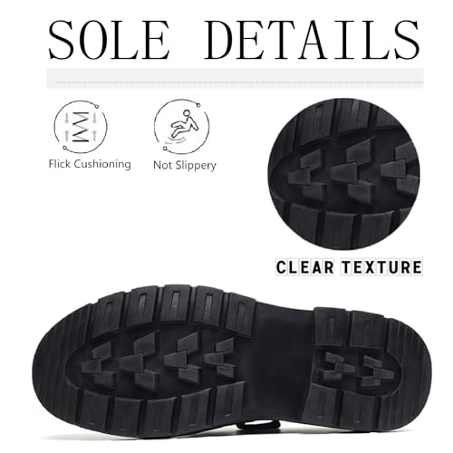 Men's Leather Retro Platform Oxfords Classic Lace Up Round Toe Anti-Slip Lug Sole Business Dress Shoes Comfortable Block Heel Formal Derbys Shoes4