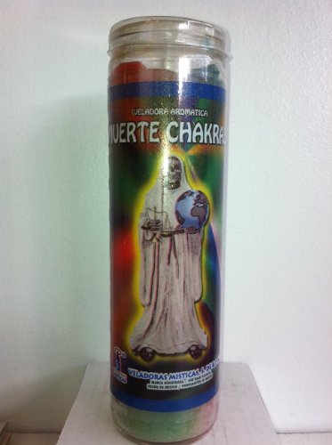 Saintly Death Chakras White (Santa Muerte Chakras) Prepared Scented Candle in Glass