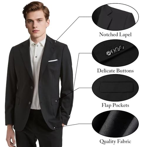 Blazer for Men Slim Fit Men's Suit Jacket Solid Color Notch Lapel Sport Coats for Wedding Prom Party2