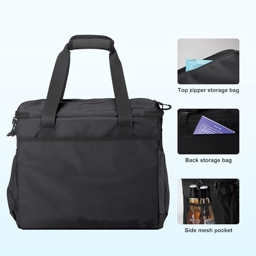 Iculbag Soft Cooler Bags Insulated for Travel Camping Beach Picnic Hiking for 16hour Cooling 24/48cans Insulated Lunch Bag for Men Women Black by iculbag - Image 5