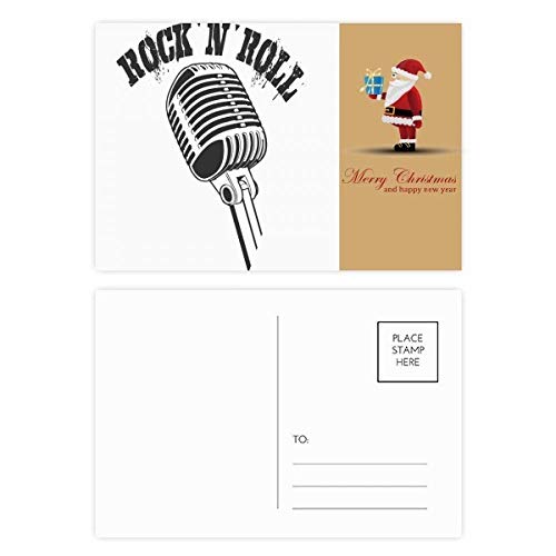 Cartes postales avec microphone et motif Père Noël musical pour les fêtes de fin d'année x20