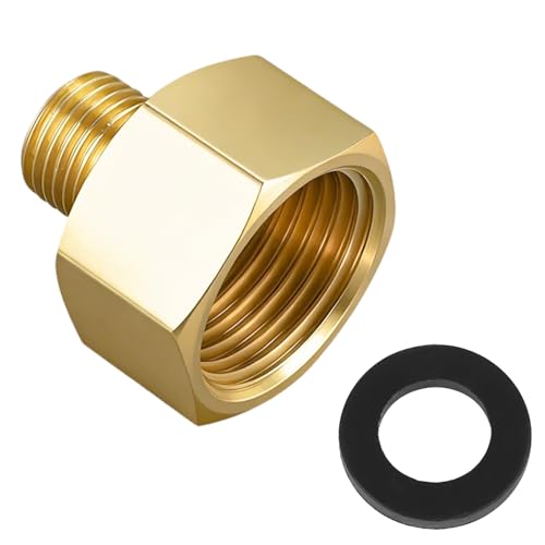 1 Stück LPG Gas Adapter 1/2 Rechtes Innengewinde(18,7mm) auf 1/4 Linkes Außengewinde - Hochwertiger Messing Gasschlauch Verbinder für Gaskocher, Hockerkocher & Campingkocher