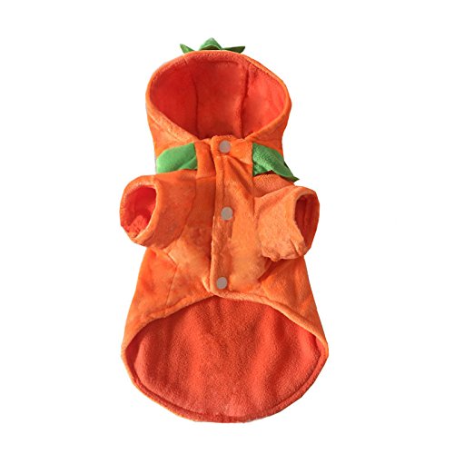 Pet Dog Cat Fleece Halloween Pumpkin Costume (S) #TOP5