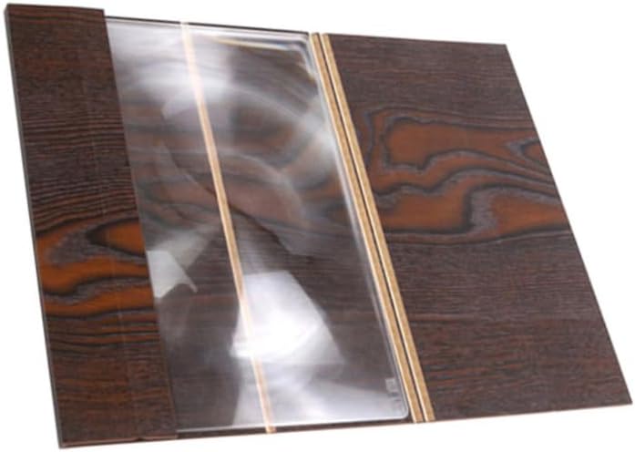 STOBOK Phone Screen Magnifier Visual Foldable Holder Stand for Smartphones Coffee Wood Grain Design Relieves Eye Fatigue