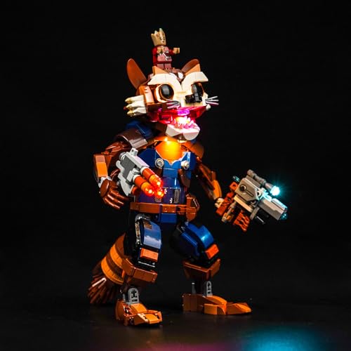 BrickBling LED Light Compatible with Lego Rocket & Baby Groot 76282, Creative Lighting Compatible with Lego Rocket Raccoon-No Model Included