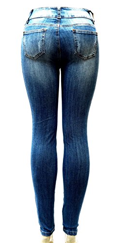 Machine/Jack David Jeans Jumiors Plus Skinny Ripped Distressed Blue Denim Stretch Jean Pants4
