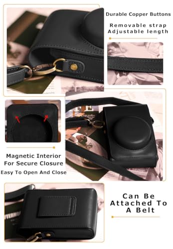 Funda para Cámara BEADY para Ricoh GR Serie, Cuero PU Negro miniatura 3