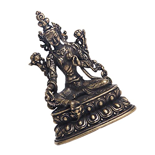 GOOHOCHY Tara Buddha Statue Figure Retro Brass Buddhist Statuette for Temple Indoor and Outdoor Decoration Serene Meditation Decor Unique Buddha Figurine