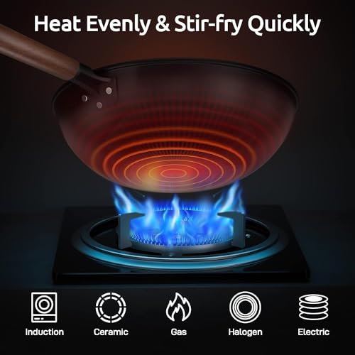 Carbon-Steel-Wok-Including-Glass-Cover-and-Silicone-Spatula-13-Inch-Woks-Stir-Fry-Pans-for-Induction-Electric-Gas-Stoves