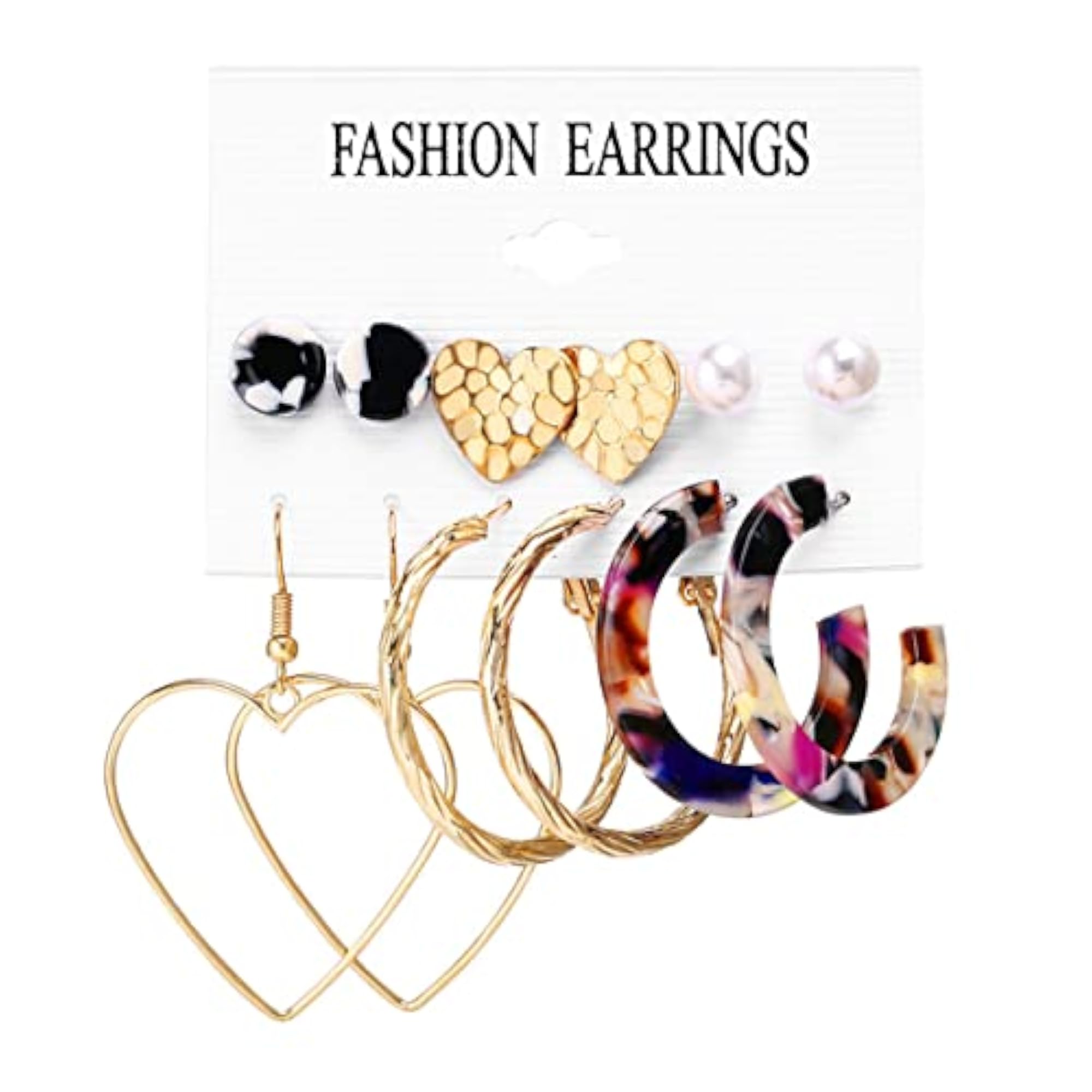 12-Piece Silver Plated Studs & Hoop Earrings Set