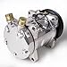 Dilomber Universal A/C Compressor, 12V Air Conditioning Compressor 2 Grooves Fit for Sanden 508 2PK Style SD 508 5H14 R134A V Belt (Pre-Filled with Oil) Chrome