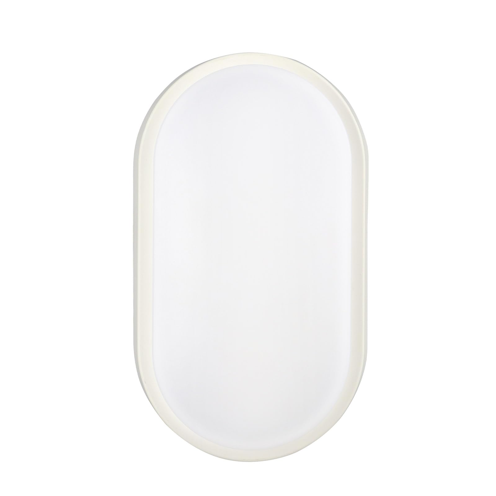 M EGA MEGACUBE 14W LED 3000K/4000K/6500K IP65 Oval Bulkhead Light Fitting for Indoor,Outdoor,Bathroom,Bath,Office,Kitchen,Hallway,Corridor,Utility,Garden,Garage,Shed,Workshop,Porch-White - 1 Pack