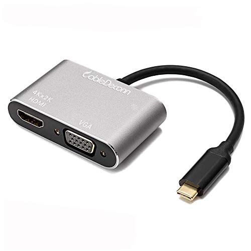 BigPlayer CableDeconn Type c to HDMI VGA 4K Adapter Cable USB C (Grey)