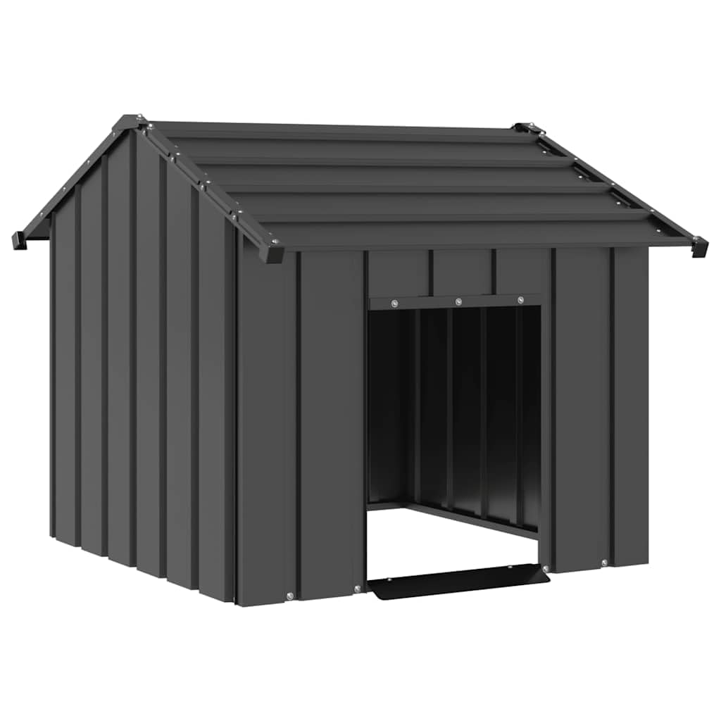 Hundehütte mit Dach aus verzinktem Stahl, 85 x 107 x 81 cm, Zwinger mit Markise, Laufstall für Hunde, aus Metall, für Terrasse, Garten, Terrasse