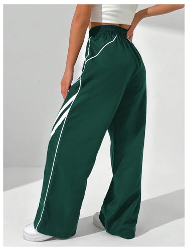 GORGLITTER Women's Wide Leg Track Pants Baggy Y2k High Waisted Dance Parachute Trousers Steertwear2