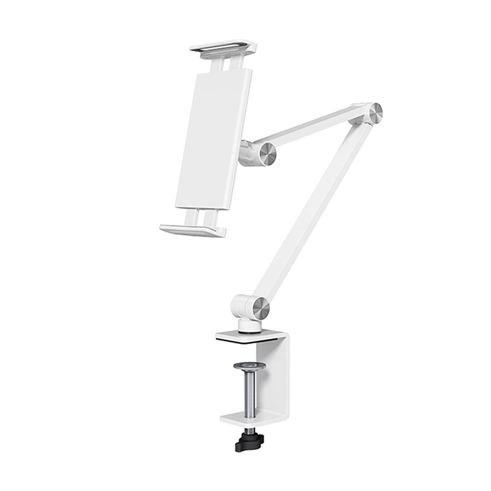 Handy Tablet Halterung, Flexible Einstellbare Lang Arm Handy Halter Halterung Ständer Tablethalterungen, 4.7 bis12.9 Zoll,Weiß