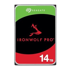 Seagate IronWolf Pro 14 TB, NAS interne Festplatte, 3.5 Zoll, 7200 U/Min, CMR, 256 MB Cache, SATA 6 GB/S, inkl. 3 Jahre Rescue Service, Modellnr.: ST14000NT001