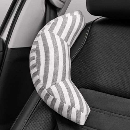 Gurtpolster für Kinder - Gurtschoner Kinder Auto Autogurt Polster Reisekissen Kinder, Reise Nackenkissen Nackenhörnchen Sicherheitsgurt Auto Sitz Kopfkissen Gürtel Pillow Schulterschutz (Grau)