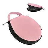 sdidzad DVD Case, 20 Capacity Oxford Cloth CD/DVD Case Holders, Waterproof DVD Storage Binder with Reinforced Handle, Universal for Car Office Living Room Home Travel (Pink)