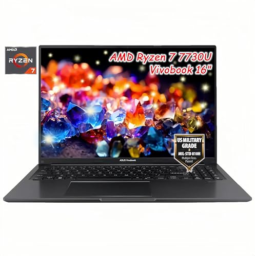ASUS VivoBook 16 AI Laptop - AMD Ryzen 7 Pro 7730U - WUXGA FHD+ - Wi-Fi 6E - Backlit KB - 720p Webcam - Alexa - Win11 Home - w/HDMI (40GB RAM | 1TB SSD, 16inch)