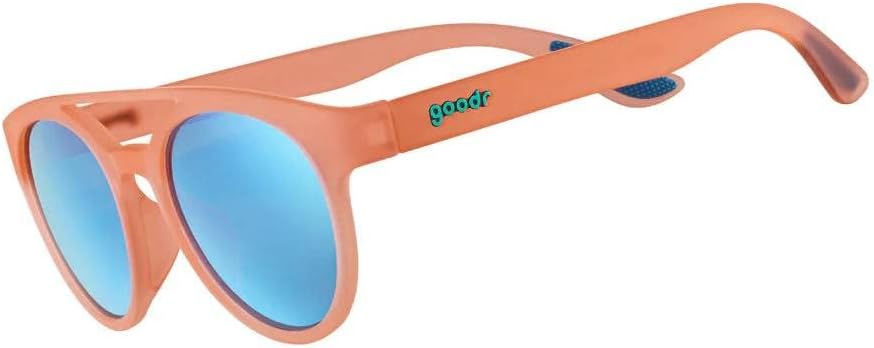 goodr Stay Fly, Ornithologists Polarized Sunglasses, Medium Sized (PHG), Orange Solid Frames with Gray Mirrored Reflective Lenses, UV400 Protection, No Slip, No Bounce