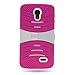 Galaxy Wireless Compatible for LG Lucid 3 4G, Dual Layer Heavy Duty Armor Protective Case,Built in Kickstand (Hot Pink on White)