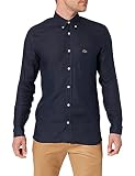 camisas lacoste hombre manga corta Cuello con botones Lacoste CH4990 Camisa, Marine, L para Hombre
