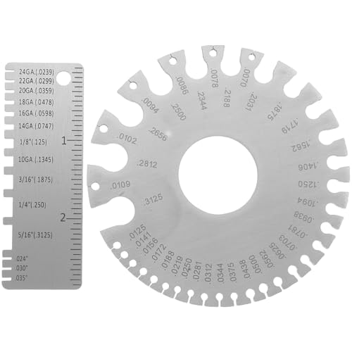 GRIRIW 2個 ステンレス製 両面ワイヤ 厚さゲージ 高精測定可能 属板溶接用 厚さ計 耐久性優れた ケーブルゲージ 工具業務用