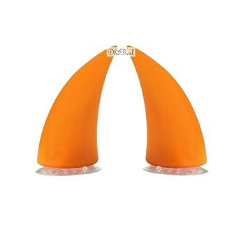 Dhe Best HD3 Motorbike Helmet Devil Horn Suction Pad Rubber Headwear Decor Accessories Orange Compatible With Universal For all bikes