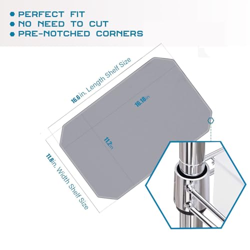 Image of BRIAN & DANY Wire Shelf Liner 11.8 inch X 16.6 inch, Heavy Duty Shelf Liners for Wire Shelving, Waterproof Protector Mats, Set of 5, Charcoal