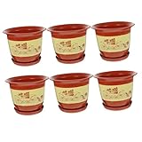 CLISPEED 6 Sätze Kunststoff Orchideentöpfe mit Untersetzer Dicker Großer...