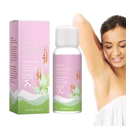 Spray Depilatorio, Crema Depilatoria, 100 ml Hair Removal Spray, Espray para Eliminar el Vello para Mujeres y Hombres, Espray para Depilar Suave, Espuma de Depilación Indolora, Piernas y Axilas