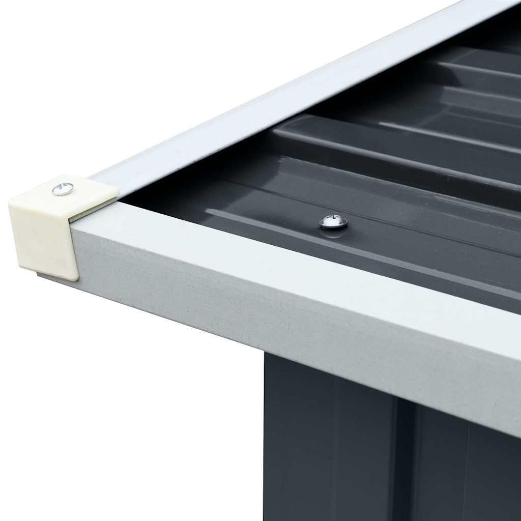 vidaXL Casetilla Leña Acero Galvanizado Soporte Madera Almacenaje Terraza Patio Estructuras Organizadores Duradera Resistente Antracita 30x92x153cm