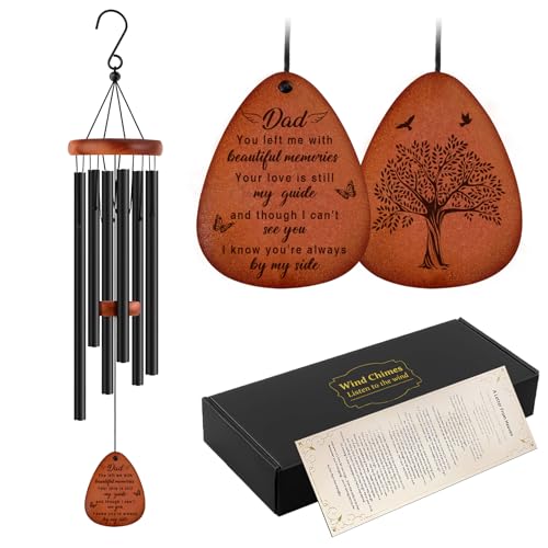 Image of Memorial Gifts for Loss of Dad,Memorial Wind Chimes 25'', Bereavement Gifts for Loss of Father, Home Decor Outdoor Garden, Soothing Melodic Tones with Mute Option