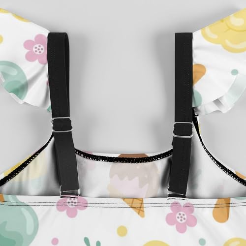 Image of Girls One Piece Swimsuit Lovely Cute Animals Ruffles Swimwear Bathing Suits 3-12 Years