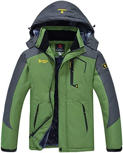 JINSHI Mens Mountain Waterproof Fleece Ski Jacket Windproof Rain Jacket